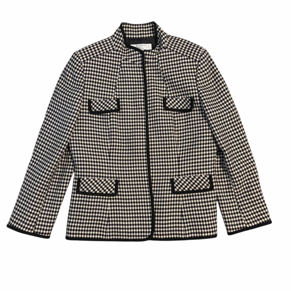 Tahari Arthur S Levine Vintage Jacket Houndstooth Wool 16P